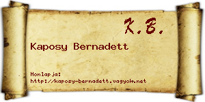 Kaposy Bernadett névjegykártya