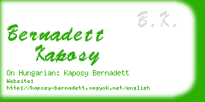bernadett kaposy business card